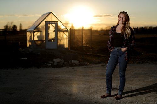 TREVOR HAGAN / WINNIPEG FREE PRESS
Maggie Wysocki in her own 100 square foot greenhouse north of the city, for Declan story, Thursday, May 9, 2019.