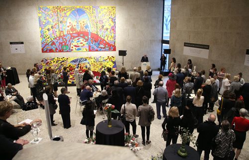 JASON HALSTEAD / WINNIPEG FREE PRESS

Ernest Cholakis, WAG board chair, speaks to attendees at the Art in Bloom Preview Party at the Winnipeg Art Gallery on April 11, 2019. (See Social Page)