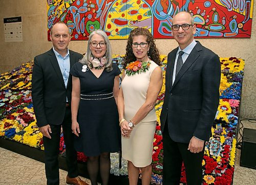 JASON HALSTEAD / WINNIPEG FREE PRESS

L-R: Stephen Borys (WAG Director and CEO), Hazel Borys and Hennie Corrin (co-chairs of the 2019 Art in Bloom organizing committee), and Ernest Cholakis (WAG board chair) at the Art in Bloom Preview Party at the Winnipeg Art Gallery on April 11, 2019. (See Social Page)