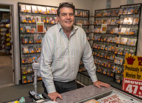 SASHA SEFTER / WINNIPEG FREE PRESS
Glen Fuhl owner of Video King, stands inside of the business he has been running for 35 years located at 309 Day Street in Transcona. See Dave intersection-thrones story.
190510 - Friday, May 10, 2019.