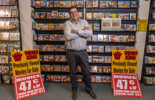 SASHA SEFTER / WINNIPEG FREE PRESS
Glen Fuhl owner of Video King, stands inside of the business he has been running for 35 years located at 309 Day Street in Transcona. See Dave intersection-thrones story.
190510 - Friday, May 10, 2019.