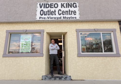 SASHA SEFTER / WINNIPEG FREE PRESS
Glen Fuhl owner of Video King, stands in front of his business located at 309 Day Street in Transcona, which he has been running for 35 years.
190510 - Friday, May 10, 2019.