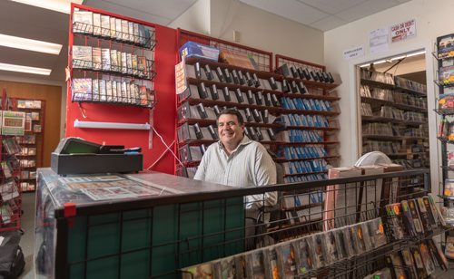 SASHA SEFTER / WINNIPEG FREE PRESS
Glen Fuhl owner of Video King, stands inside of the business he has been running for 35 years located at 309 Day Street in Transcona. See Dave intersection-thrones story.
190510 - Friday, May 10, 2019.