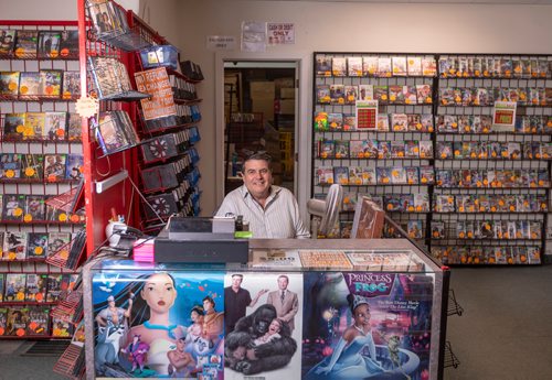 SASHA SEFTER / WINNIPEG FREE PRESS
Glen Fuhl owner of Video King, stands inside of the business he has been running for 35 years located at 309 Day Street in Transcona. See Dave intersection-thrones story.
190510 - Friday, May 10, 2019.