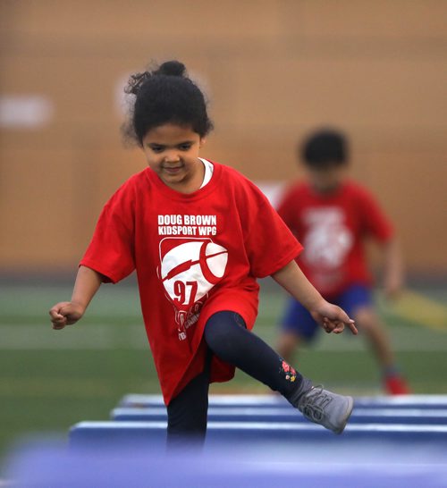 RUTH BONNEVILLE / WINNIPEG FREE PRESS 


Gabby Teklu (5yrs)  jumps over the obstacles  in a drill while learning how to play football at the 10th annual KidSport Winnipeg Football Camp held at the Axworthy Health & RecPlex on Saturday.

See Ashley Prest story. 

May 11, 2019
