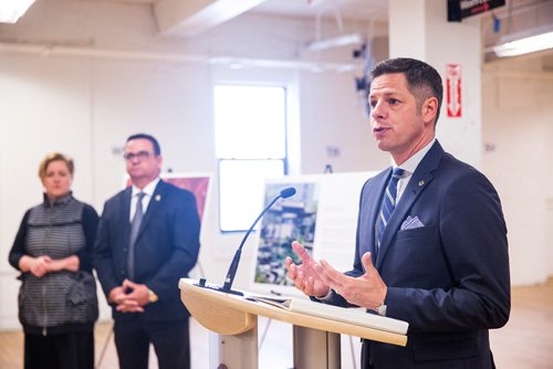 MIKAELA MACKENZIE / WINNIPEG FREE PRESS
Mayor Brian Bowman, speaks at a press conference announcing development of the Northwest Exchange District and Chinatown areas in Winnipeg on Monday, May 13, 2019.  For Ryan Thorpe story.
Winnipeg Free Press 2019.