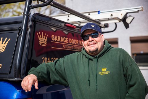 MIKAELA MACKENZIE / WINNIPEG FREE PRESS
Garage Door King Stan Summers poses for a portrait on Logan Ave. in Winnipeg on Monday, May 13, 2019.  For Dave Sanderson story.
Winnipeg Free Press 2019.