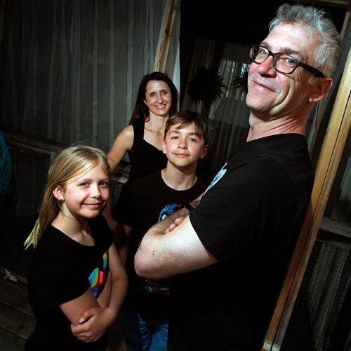 PHIL HOSSACK / WINNIPEG FREE PRESS - UPTOWN - Rob Krause, and Daria Salamon pose with their, daughter  Isla Blue and son Oskar at home Monday. See Ben MacPhee-Sigurdson's story.   - May13, 2019.