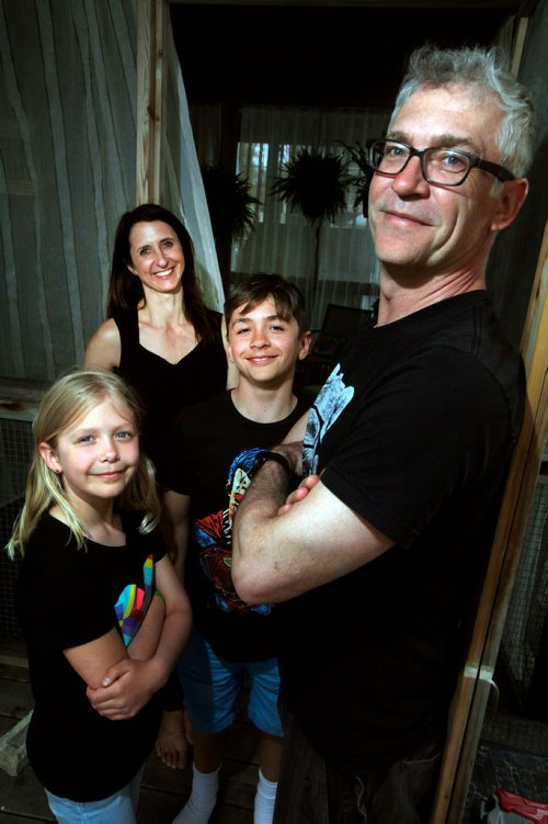 PHIL HOSSACK / WINNIPEG FREE PRESS - UPTOWN - Rob Krause, and Daria Salamon pose with their, daughter  Isla Blue and son Oskar at home Monday. See Ben MacPhee-Sigurdson's story.   - May13, 2019.