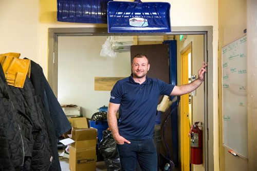 MIKAELA MACKENZIE / WINNIPEG FREE PRESS
Scott Rose, owner and general manager of WinMar property restoration, poses for a portrait at their facility in Winnipeg on Monday, May 13, 2019.  For Erin Lebar story.
Winnipeg Free Press 2019.