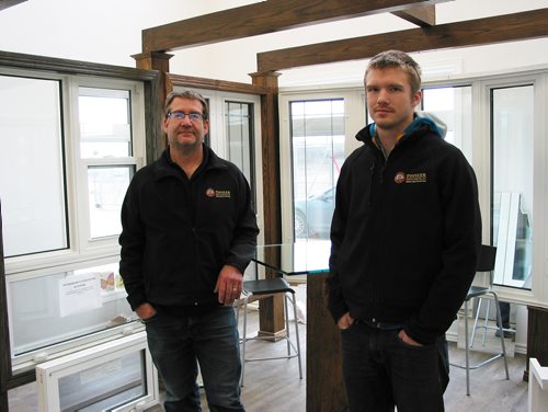 Canstar Community News April 24, 2019 - (From left) Owner Michael Marykuca and son Evan are shown in the lobby of Pioneer Window and Door which recently opened at 8 Fast Lane in the RM of Headingley. (ANDREA GEARY/CANSTAR COMMUNITY NEWS)