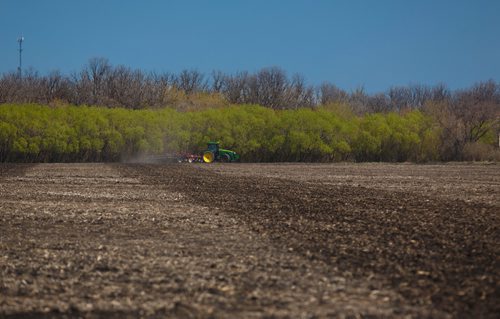 MIKE DEAL / WINNIPEG FREE PRESS
A farmer tills his field near Niverville, MB Tuesday morning.
190514 - Tuesday, May 14, 2019.