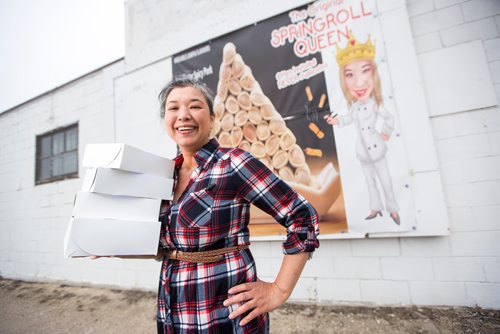 MIKAELA MACKENZIE / WINNIPEG FREE PRESS
Roweliza Lulu, owner of Springroll Queen, poses for a portrait outside of her shop in Winnipeg on Wednesday, May 15, 2019. For Dave Sanderson story.
Winnipeg Free Press 2019.