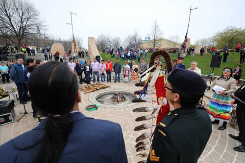 RUTH BONNEVILLE / WINNIPEG FREE PRESS 

Standup photo - Kickoff for the Manito Ahbee Festival,
The 14th annual Manito Ahbee Festival kick-off for its four-day event (May 15-19) took place in the middle of Oodena Circle at The Forks on Wednesday.

Photo of Jingle dancer Sophia Smoke at the festival Wednesday.


May 15, 2019
