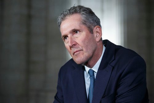 MIKE DEAL / WINNIPEG FREE PRESS
Premier Brian Pallister talks to the media after question period in the Manitoba Legislature Wednesday afternoon.
190515 - Wednesday, May 15, 2019.