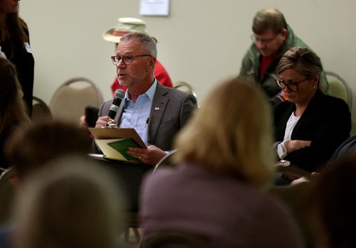 PHIL HOSSACK / WINNIPEG FREE PRESS - Winnipeg residents participate in an interactive K-12 review Wednesday at the Caboto Centre. Jessica's story. - May 15, 2019.