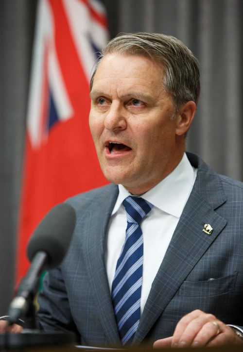 MIKE DEAL / WINNIPEG FREE PRESS
Cameron Friesen Minister of Health, Seniors and Active Living during an announcement approving Urgent Care Centre for Concordia Hospital Thursday afternoon.
190516 - Thursday, May 16, 2019.