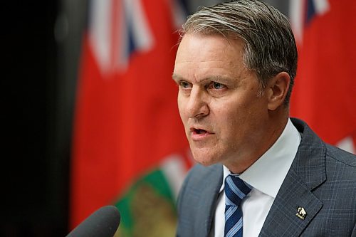 MIKE DEAL / WINNIPEG FREE PRESS
Cameron Friesen Minister of Health, Seniors and Active Living during an announcement approving Urgent Care Centre for Concordia Hospital Thursday afternoon.
190516 - Thursday, May 16, 2019.