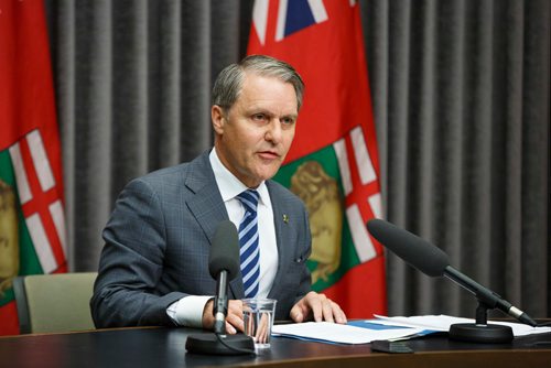 MIKE DEAL / WINNIPEG FREE PRESS
Cameron Friesen Minister of Health, Seniors and Active Living during an announcement approving Urgent Care Centre for Concordia Hospital Thursday afternoon.
190516 - Thursday, May 16, 2019.