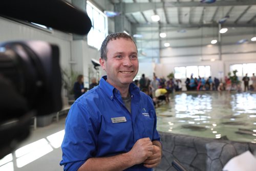 RUTH BONNEVILLE / WINNIPEG FREE PRESS 

LOCAL  - stingrays

Photo of Chris Enright talking to the media at the official opening Thursday.  

The Assiniboine Park Zoos new Stingray Beach exhibit officially opened with visitors of all ages rolling up their sleeves to experience the squishy, slimy touch of a stingray at their exciting new aquatic exhibit on Thursday.  

See Ashley Prest story. 

May 16, 2019
