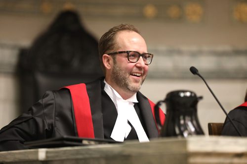 RUTH BONNEVILLE / WINNIPEG FREE PRESS 

LOCAL - Judges, swearing-in ceremony. 

Photos of the swearing-in ceremony for The Honourable Judge Keith Eyrikson to the Provincial Court of Manitoba on Friday, in Courtroom 210 of the Law Courts Complex, on Friday. 



May 17, 2019
