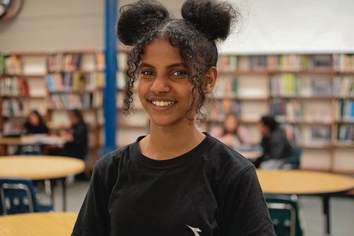 Canstar Community News Eden Hailu is a Grade 8 participant in the Peaceful Village program at St. James Collegiate and George Waters Middle School. (EVA WASNEY/CANSTAR COMMUNITY NEWS/METRO)