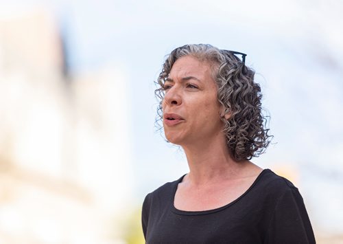 SASHA SEFTER / WINNIPEG FREE PRESS
Downtown resident and Millennium For All group member Sarah Broad at a "read-out" event hosted by the group at Winnipeg City Hall.
190521 - Tuesday, May 21, 2019.