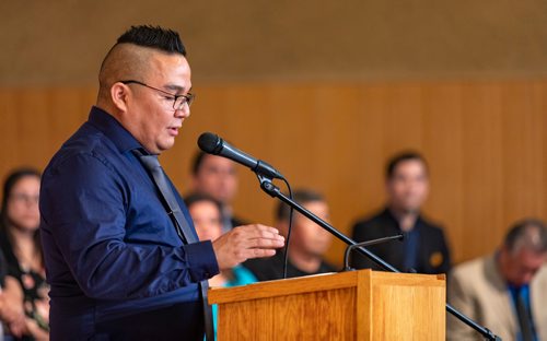 SASHA SEFTER / WINNIPEG FREE PRESS
Pastor Marty McLean speaks about the importance of Bill C-262 during a public rally titled Wiiji Bimosendiwin "walking together" hosted by the Encounter Life Fellowship in the Central River Heights Neighbourhood.
190521 - Tuesday, May 21, 2019.