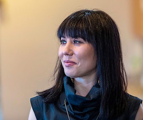 SASHA SEFTER / WINNIPEG FREE PRESS
Recently nominated federal NDP candidate for Winnipeg Center Leah Gazan prepares to speak at a public rally titled Wiiji Bimosendiwin "walking together" hosted by the Encounter Life Fellowship in the Central River Heights Neighbourhood.
190521 - Tuesday, May 21, 2019.