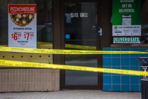 MIKAELA MACKENZIE / WINNIPEG FREE PRESS
Police have a scene taped off on Provencher Boulevard in Winnipeg on Wednesday, May 22, 2019. 
Winnipeg Free Press 2019.