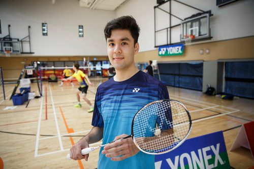 MIKE DEAL / WINNIPEG FREE PRESS
Félix Tessier a badminton player who plays out of the Winnipeg Winter Club in the 2019 Junior/U23 National Badminton Championships at the Sport for Life Centre.
190522 - Wednesday, May 22, 2019.