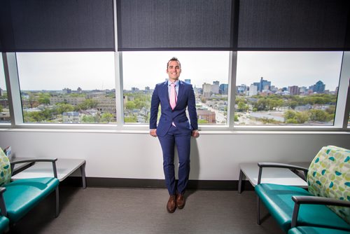 MIKAELA MACKENZIE / WINNIPEG FREE PRESS
Dr. Chris Schneider, who helped lead the effort to get the first official fecal transplant performed in Manitoba, poses for a portrait at the Manitoba Clinic in Winnipeg on Thursday, May 23, 2019. For Melissa Martin story.
Winnipeg Free Press 2019.