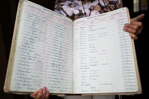 MIKAELA MACKENZIE / WINNIPEG FREE PRESS
Margaret Steele, who found records of over 2,800 miscarried or stillborn babies in a lost register book, poses for a portrait at the St. James Anglican Church in Winnipeg on Wednesday, May 22, 2019. For Brenda Suderman story.
Winnipeg Free Press 2019.