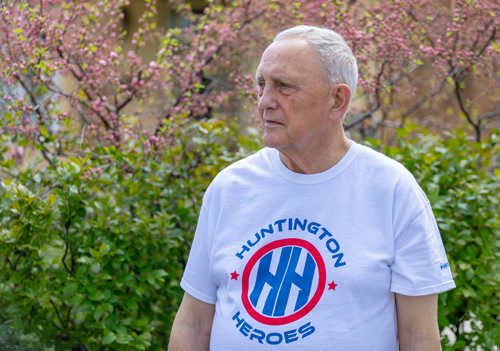 SASHA SEFTER / WINNIPEG FREE PRESS
President of the local chapter of the Huntington's Society Vern Barrett stands in the garden of his home in The Maples neighbourhood.
190523 - Thursday, May 23, 2019.