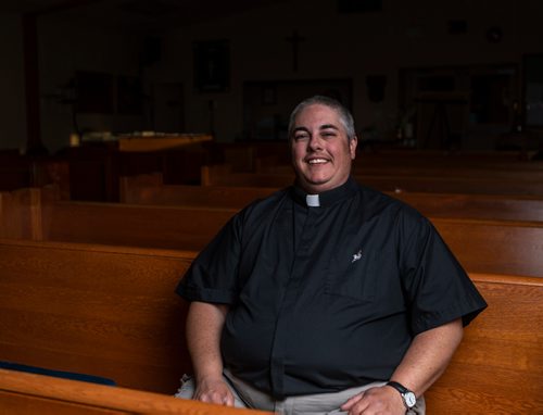 SASHA SEFTER / WINNIPEG FREE PRESS
New Anglican Deacon Theo Robinson inside his Transcona church.
190523 - Thursday, May 23, 2019.