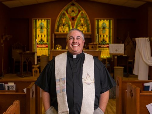 SASHA SEFTER / WINNIPEG FREE PRESS
New Anglican Deacon Theo Robinson inside his Transcona church.
190523 - Thursday, May 23, 2019.
