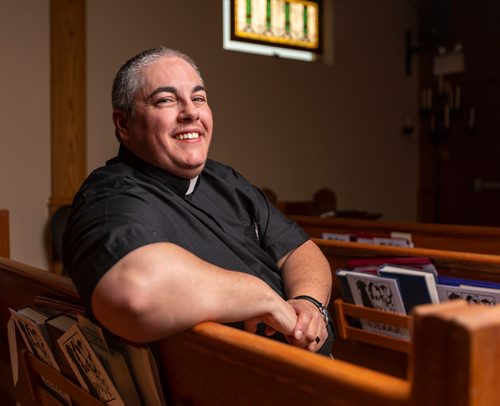 SASHA SEFTER / WINNIPEG FREE PRESS
New Anglican Deacon Theo Robinson inside his Transcona church.
190523 - Thursday, May 23, 2019.