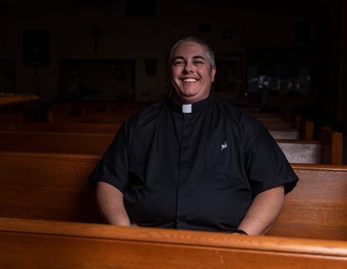 SASHA SEFTER / WINNIPEG FREE PRESS
New Anglican Deacon Theo Robinson inside his Transcona church.
190523 - Thursday, May 23, 2019.