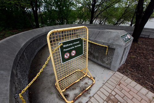 PHIL HOSSACK / WINNIPEG FREE PRESS - The Forks walkway access from the oneida circle is closed. - May 24, 2019.