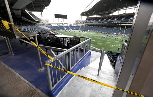 Ruth Bonneville /  WINNIPEG FREE PRESS Photo


Investors Group Stadium has caution flags up throughout the stadium and seats moved out of sections on the east side for concrete repairs.  


May 24, 2019
