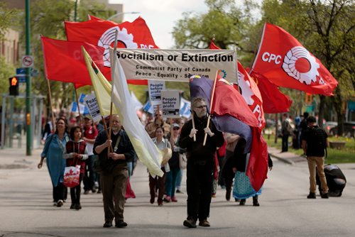 PHIL HOSSACK / WINNIPEG FREE PRESS - Floats dedicated to unions and ideology file down broadway ave Saturday during a parade to remember the 1919 General Strike. See Melissa Martin Story.  - May 25, 2019.