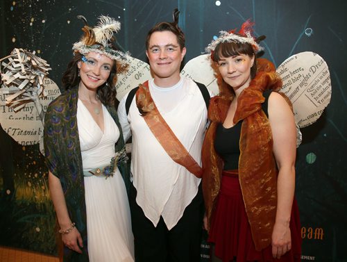 JASON HALSTEAD / WINNIPEG FREE PRESS

L-R: Siblings Olivia, Arthur and Margaret Eve MacKinnon welcome guests at the Manitoba Chamber Orchestra's gala evening, A Midsummer Nights Dream, on May 3, 2019 at the Fort Garry Hotel. (See Social Page)