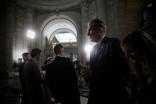 JOHN WOODS / WINNIPEG FREE PRESS
Premier Brian Pallister leaves after talking to media about the Planning, Zoning and Permitting in Manitoba report which was release today at the legislature in Winnipeg Tuesday, May 28, 2019.

Reporter: ?