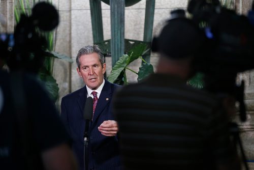 JOHN WOODS / WINNIPEG FREE PRESS
Premier Brian Pallister talks to media about the Planning, Zoning and Permitting in Manitoba report which was release today at the legislature in Winnipeg Tuesday, May 28, 2019.
Reporter: ?
