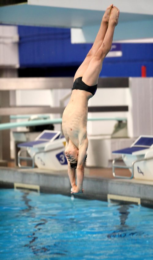RUTH BONNEVILLE /  WINNIPEG FREE PRESS 

Adam Cohen practices his dives  at Pan Am Pool Wednesday as he preps for the Provincials this weekend.

See Jason Bell story 

               
May 29, 2019
