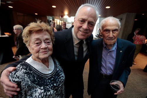 PHIL HOSSACK / WINNIPEG FREE PRESS - MTC Artistic Director Steven Schipper with his parents Regina and Jack at his Gala Farewell at the Royal Manitoba Theatre Centre. See story. - May 29, 2019, 2019.