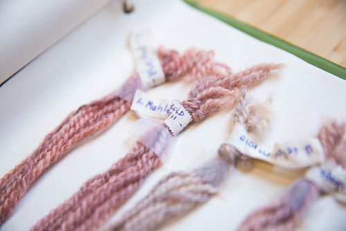 MIKAELA MACKENZIE / WINNIPEG FREE PRESS
A binder showing lichen-dyed wool samples  that Margaret Ferguson researched on display at the Manitoba Crafts Museum and Library in Winnipeg on Thursday, May 30, 2019.  The binder is part of a museum exhibit called the Women of the Manitoba Crafts Guild that runs now through to December. For Carol Sanders story.
Winnipeg Free Press 2019.