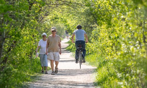 SASHA SEFTER / WINNIPEG FREE PRESS
Married couple Barbara and Grant have enjoyed walking and cycling the Harte Trail in Charleswood since moving from Ontario to Winnipeg 15 years ago. 
190530 - Thursday, May 30, 2019.
