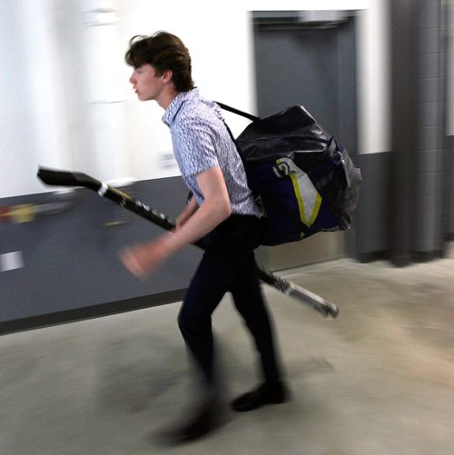 PHIL HOSSACK / WINNIPEG FREE PRESS - Winnipeg Ice signed No. 2 overall draft pick Conor Geekie seen here in the Ice dressing room at the Rink Friday. Mike Sawatzky's story. - May 31, 2019.