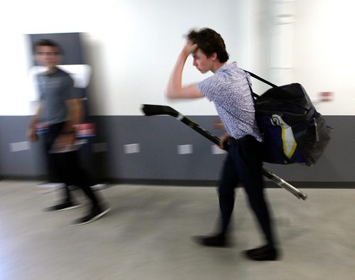 PHIL HOSSACK / WINNIPEG FREE PRESS - Winnipeg Ice signed No. 2 overall draft pick Conor Geekie seen here arriving at the Rink Friday. Mike Sawatzky's story.  - May 31, 2019.